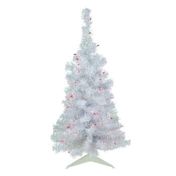 Northlight 3' Pre-lit Rockport White Pine Artificial Christmas Tree, Pink Lights