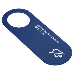 Unique Bargains PU Leather Waterproof Double-Side Office Hotel Meeting Door Hanger Sign - 1 of 4