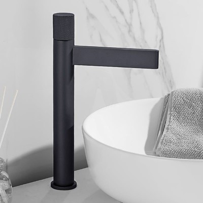 Yukimo Waterfall Spout Single Handle Bathroom Vessel Sink Faucet Solid Brass in Matte Black