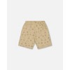 Deux par Deux Boy Printed French Terry Short Beige with Palm Trees - 3 of 4