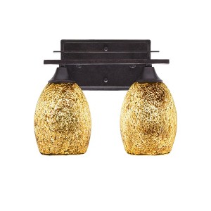 Toltec Lighting Uptowne 2 - Light Vanity in  Dark Granite with 5" Gold Fusion Shade - 1 of 1