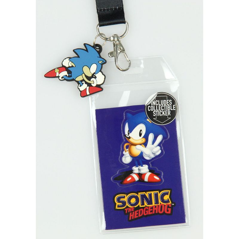 Sonic The Hedgehog Lanyard ID Badge Holder w/ Rubber Charm and Sticker Multicoloured, 5 of 6