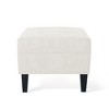CAVINAS Classic Upholstered Ottoman with Birch Wood Legs, Modern Rectangle Ottoman Bench, Ottoman Foot Stools, Bedroom Entry Bench - 4 of 4
