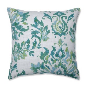 Vanessa Isle Water Square Throw Pillow Green - Pillow Perfect, White Green Blue