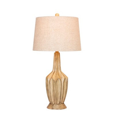 Fluted Genie Bottle Resin Table Lamp Buff Beige  - Fangio Lighting