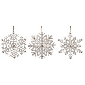 Transpac Set of 3 Metal Snowflake Decorative Objects - 1 of 1