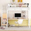 Metal Loft Bed with Desk:Full Size Loft Bed with Storage Staircase and Small Wardrobe, Storage Stairs can be Installed Left and Right - 3 of 4