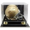 BCW UV Deluxe Acrylic Mirror Back Mini Football Helmet Display Case Gold Riser - 2 of 3