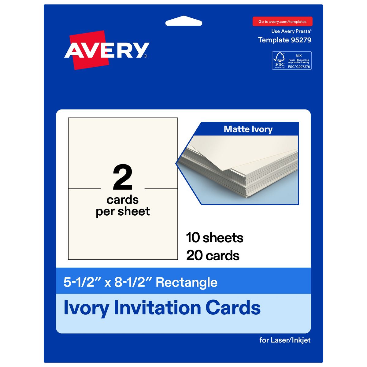 Avery 5-1/2" x 8-1/2" Rectangle, Matte Ivory Invitation Cards - thumbnail 9