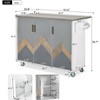 NicBex 51.57Inch Farmhouse Rolling Kitchen Island with Drop Leaf,Towel Rack and Internal Storage Rack - 3 of 4