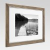 22.81" x 18.81" Matted to 11" x 14" Wood and Metal Edge Frame Brown - Threshold™ - image 2 of 4