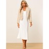 Allegra K Women's Winter Warm Cropped Collarless Faux Fur Fluffy Jacket - 3 of 4