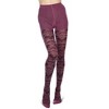 Memoi Floral Paisley Cotton Blend Sweater Tights Fuchsia Heather S-M - 2 of 4