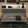 Twin XL Size Murphy Bed with Desk, LED Light and USB Charging Station - 3 of 4