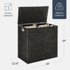 Best Choice Products Large Natural Water Hyacinth Double Laundry Hamper Basket w/ 2 Liner Bags, Handles - 2 of 4