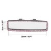 Unique Bargains Universal Bling Rhinestone Car Interior Rear View Mirror Faux Crystal Decor Trim Wide Angle Mirror Adjustable - 3 of 4