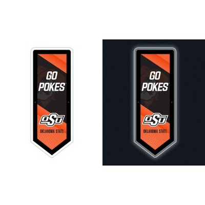 Evergreen Ultra-Thin Glazelight LED Wall Decor, Pennant, Oklahoma State University- 9 x 23 Inches Made In USA