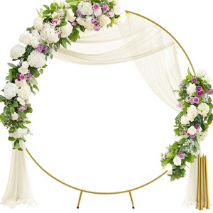 GARPROVM 6.6FT Gold Round Wedding Arch Stand Arbor for Outdoor Events - 1 of 4
