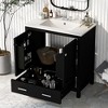 30" Bathroom Vanity Set With Drop In Sink, 2 Doors, 1 Drawer, Waterproof Paint Solid Wood Frame Bathroom Storage Cabinet - 3 of 4