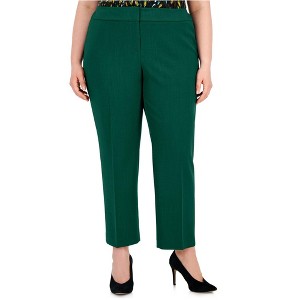 Kasper Womens Stretch Crepe Casual Trouser Pants, Green, 20W - 1 of 1