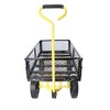 SEVOBAL Utility Storage Cart Solid Wheel Wagon Cart Heavy-Duty Tool Garden Cart With Firewood Transport Ease, Yellow And Black, 37.00"*19.48"*40.15" - 2 of 4