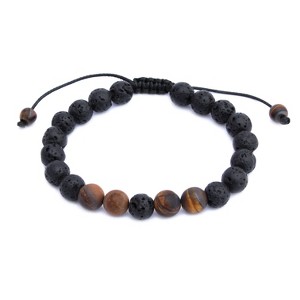 Plantlife Aromatherapy Bracelet - Adjustable Tigers Eye & Lava Rock, Natural Stone Jewelry for Essential Oil Diffusion - 1 of 1