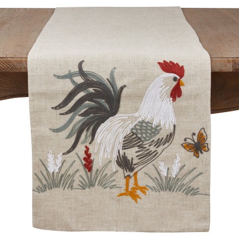  Farmhouse Rooster Dish Drying Mat for Kitchen Counter