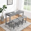 Spassway 4-Piece Counter Height Dining Set with USB Port Bar Table with 3 Fabric Bar Stools Dining Table Set Pub Table Set for Small Rooms - 3 of 4