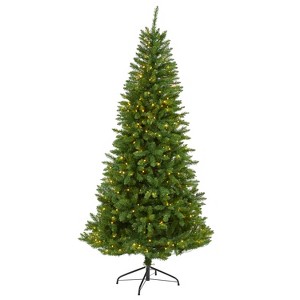 6.5ft. Fir Artificial Christmas Tree with 350 Clear LED Lights and 1125 Bendable Branches – Lush Greenery X-Mas Tree - 1 of 4