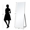 Wooakway Black/Gold/Silver Metal Full Length Mirror Accent Wall Mirror Freestand Mirror with Bracket - 4 of 4