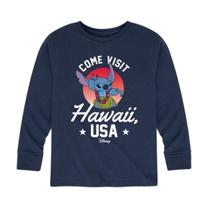 Boys' - Lilo and Stitch - Hawaii USA Long Sleeve Graphic T-Shirt - 1 of 4