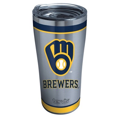 Mlb Milwaukee Brewers 24oz Skinny Tumbler With Straw : Target