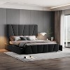 Bed Frame w/Adjustable Headboard & 4 Storage Drawers, Upholstered Platform w/Wooden Slats - No Box Spring - 2 of 4