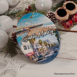 Santa Monica Resort Town Ceramic Ornament, California Coastal Christmas Souvenir and Decoration| OrnamentallyYou - 1 of 4