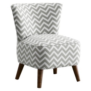 Skyline Custom Upholstered Mid Century Modern Armless Chair - Skyline Furniture , Zig Zag Grey/White