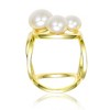 Sterling Silver 14K Gold Plated Ball Ring with Freshwater Pearls – A Sophisticated Blend of Elegance and Modern Design with Lustrous Pearls - 3 of 3