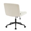 Kumasinova 25" Wide Cross Legged Chair Teddy Home Office Chair with Wheel&Adjustable Height,360°Swivel Chair for Home,Office,Vanity,Makeup&Study - 4 of 4
