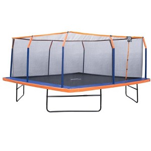 Upper Bounce Square Trampoline Set with Premium Top-Ring Enclosure and Safety Pad - Outdoor Trampoline for Kids & Adults - 1 of 4