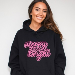 Merry & Bright Outline Puff  - Women's Graphic Hoodie - 1 of 3