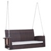 Resenkos 2-Person Wicker Swing Bench, Outdoor Patio Swing Chair With Cushions,  Perfect for Garden, Orange - 2 of 4