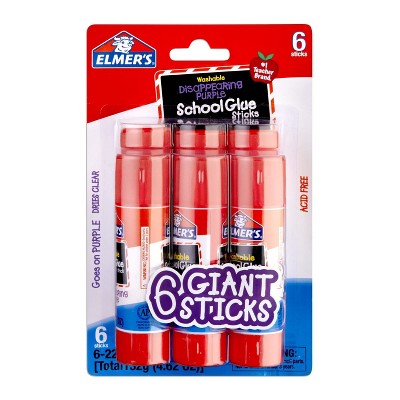 Elmer's 6pk Giant Washable School Glue Sticks - Disappearing Purple