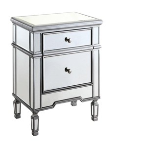 Elegant Lighting 1 Door Cabinet 24 in. x 16 in. x 27 in. in Silver paint - 1 of 4