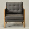 KINWELL Mid-Century Top-Grain Leather Accent Chair with Leather Strap Wrapped Arms - 3 of 4