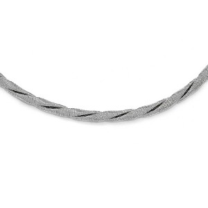 Black Bow Jewelry Sterling Silver 4mm Fancy Textured & Twisted Chain Adjustable Necklace - 1 of 4