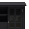 53" Solid Wood Tall Transitional TV Media Stand with Cord Management, Tempered Glass Doors and Adjustable Shelves for Living Room - 2 of 4