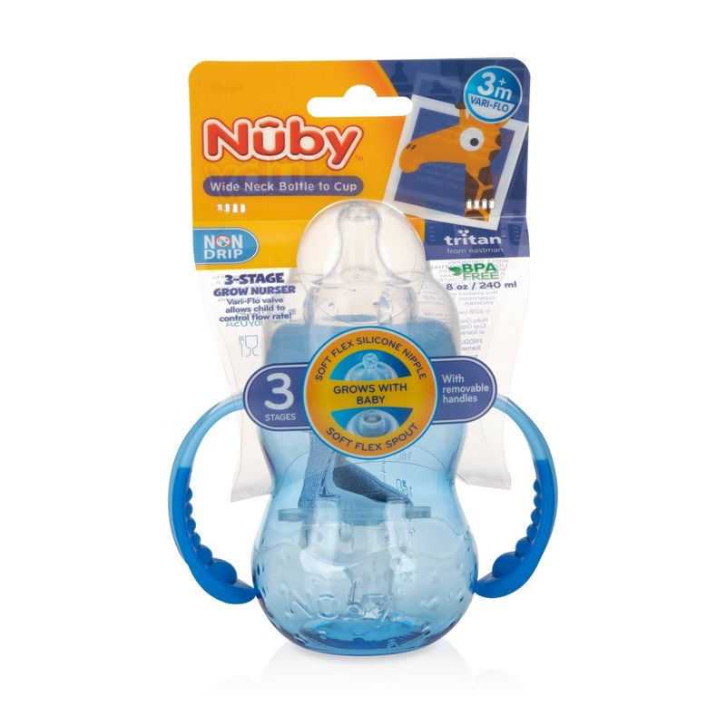 Nuby 3-Stage Trainer Cup - Blue - 8oz, 1 of 5