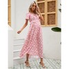 Maternity Square Neck Short Sleeve Dress Summer Smocked Waist Ruffle Boho Maxi Dress Baby Shower Photoshoot - 4 of 4