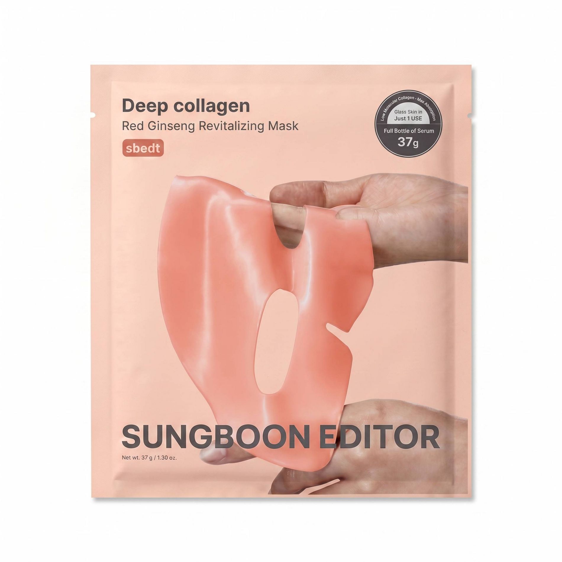 SUNGBOON EDITOR Deep Collagen Red Ginseng Peptide Energizing Facial Mask - Travel Size - 1.30oz