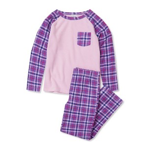 Lands' End Kids Long Sleeve Pocket Fleece Pajama Set - 1 of 2