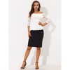Allegra K Women's Elegant Lace Floral Semi Sheer 3/4 Sleeve Off Shoulder Peplum Top - 2 of 4